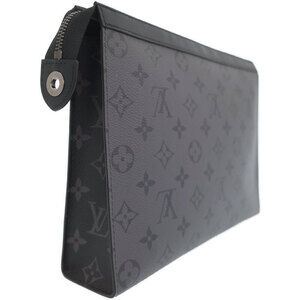 Louis Vuitton Bag Black Clutch Pochette Eclipse Reverse Monogram Voyage